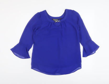 Womens UK Size 6 Dorothy Perkins Blue Basic Blouse