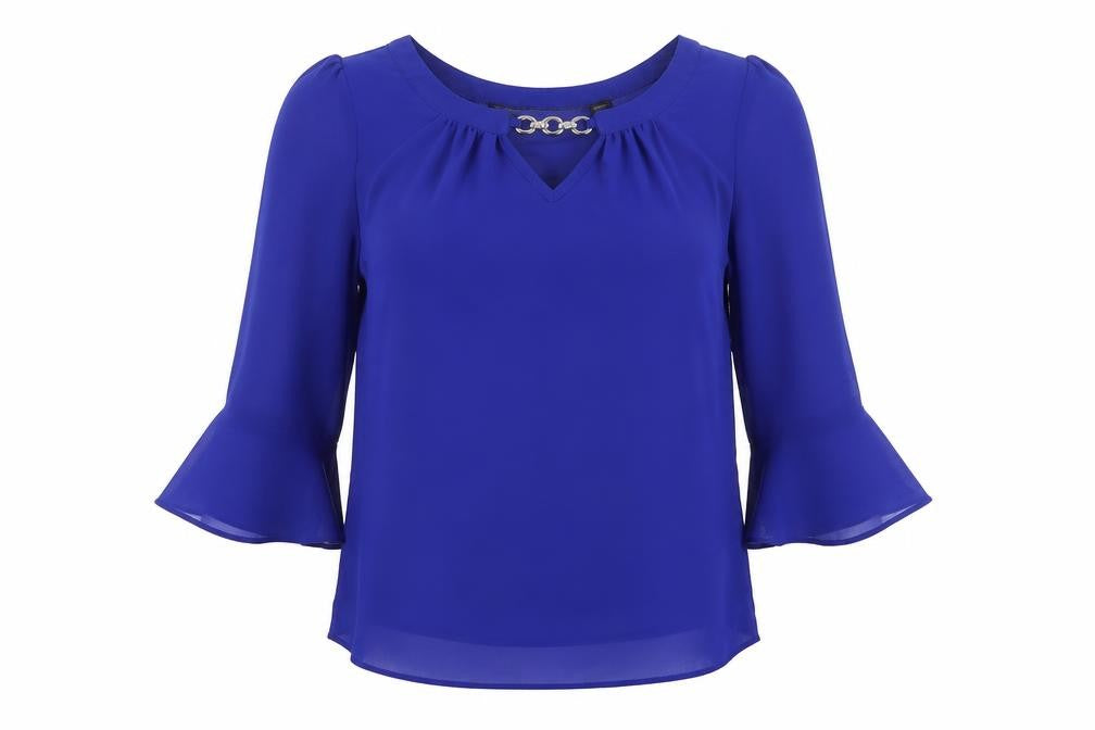 Womens UK Size 6 Dorothy Perkins Blue Basic Blouse