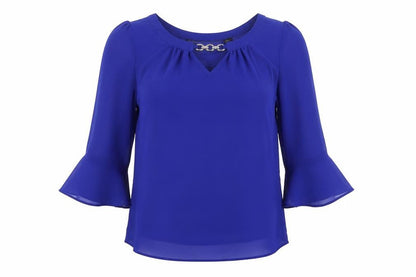 Womens UK Size 6 Dorothy Perkins Blue Basic Blouse