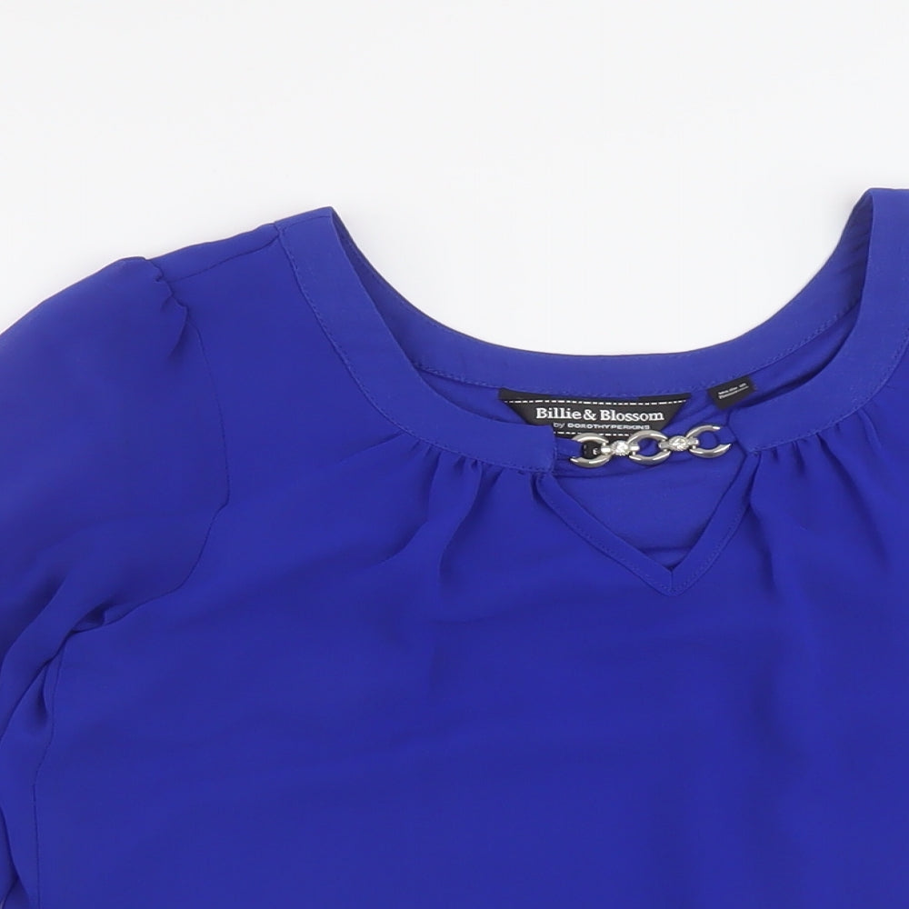 Womens UK Size 6 Dorothy Perkins Blue Basic Blouse