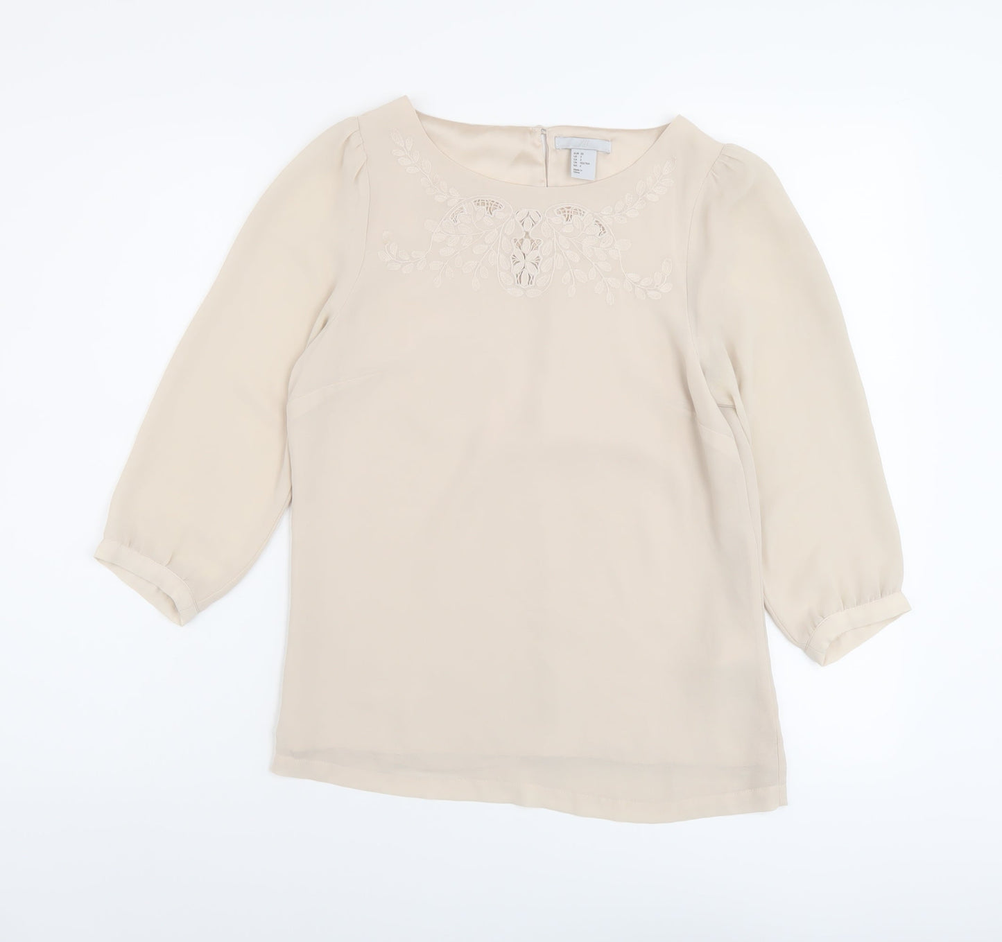 Womens UK Size 4 H&M Beige Basic Blouse