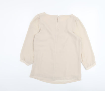 Womens UK Size 4 H&M Beige Basic Blouse