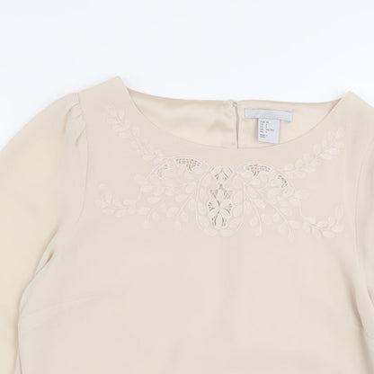 Womens UK Size 4 H&M Beige Basic Blouse