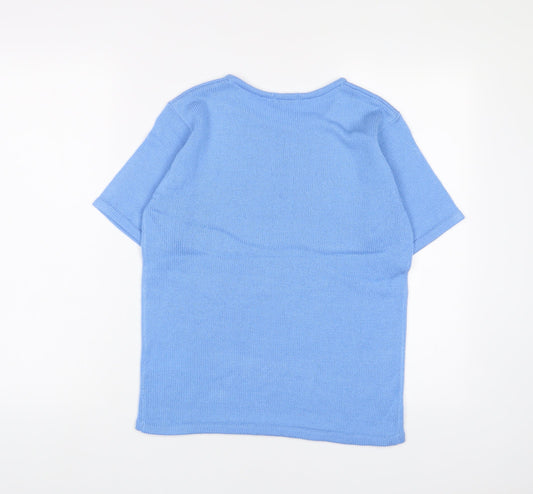 Damart Womens Blue Crew Neck Acrylic Pullover Jumper Size 12 - 10/12