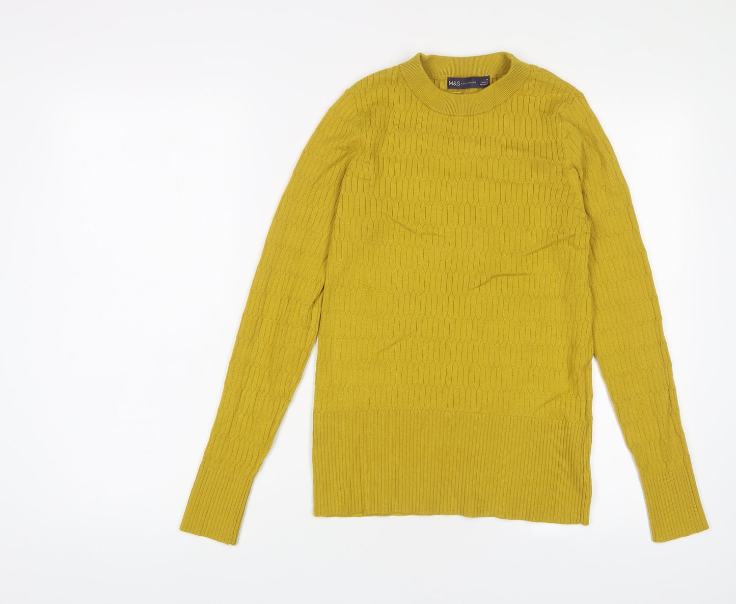 Womens UK Size 10 Marks and Spencer Yellow Pullover Jumper
