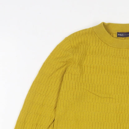 Womens UK Size 10 Marks and Spencer Yellow Pullover Jumper