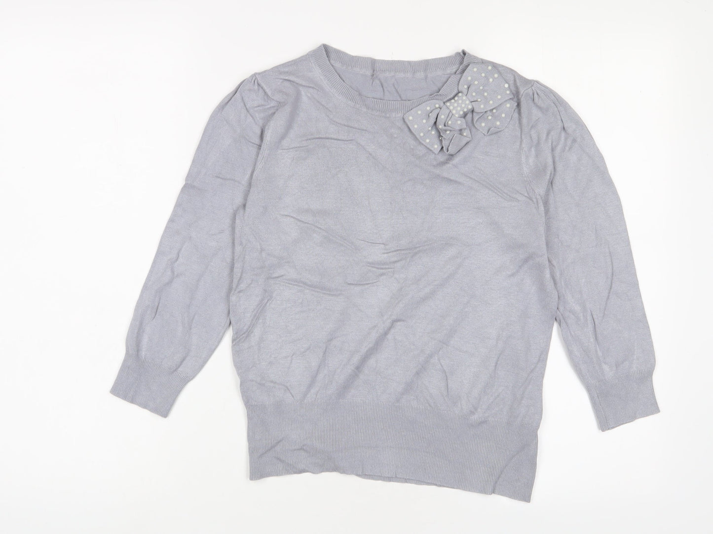 Womens UK Size S Oasis Grey Pullover Jumper