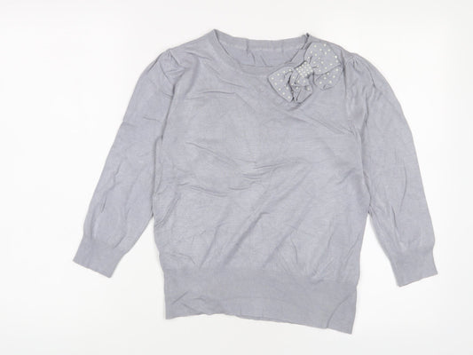 Womens UK Size S Oasis Grey Pullover Jumper