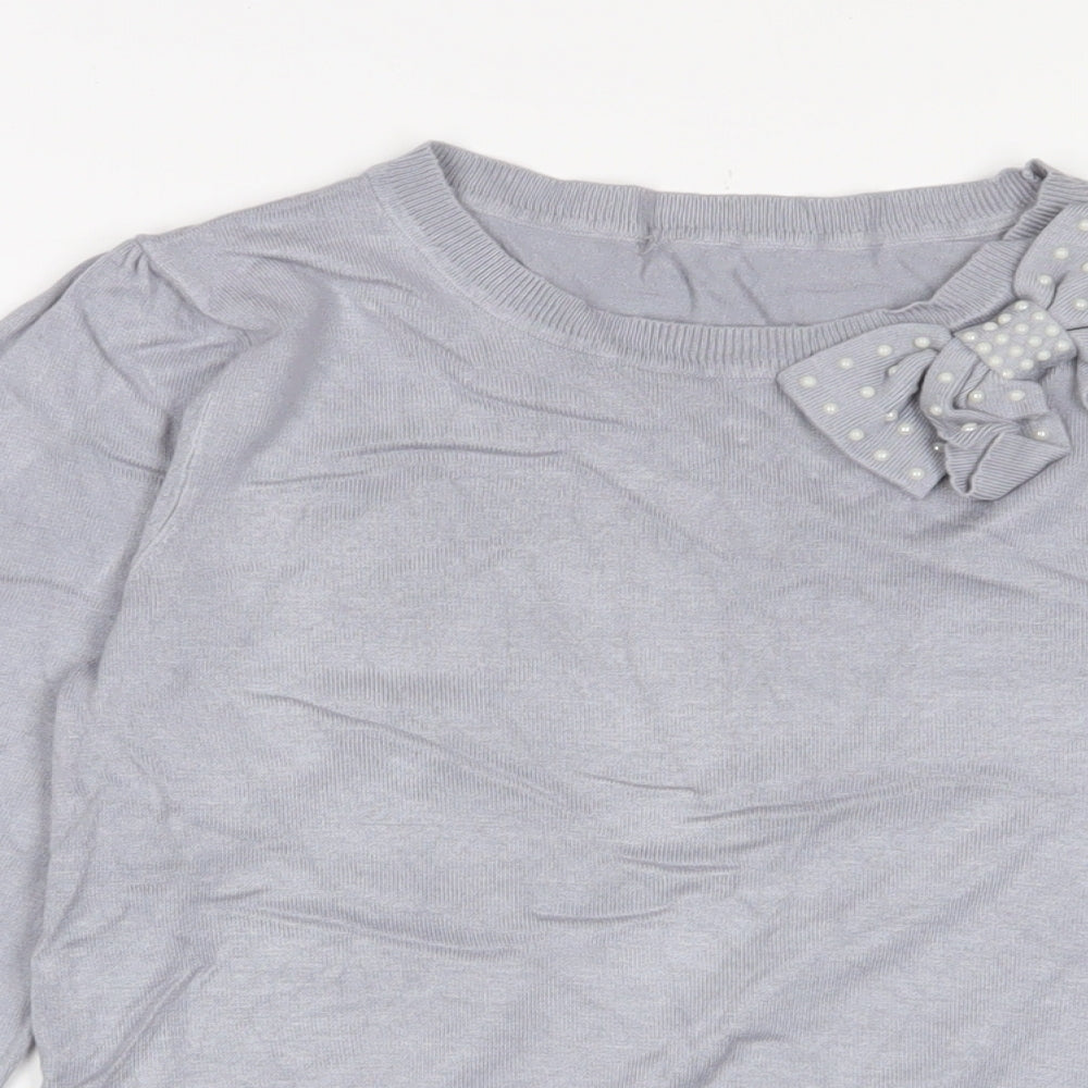 Womens UK Size S Oasis Grey Pullover Jumper