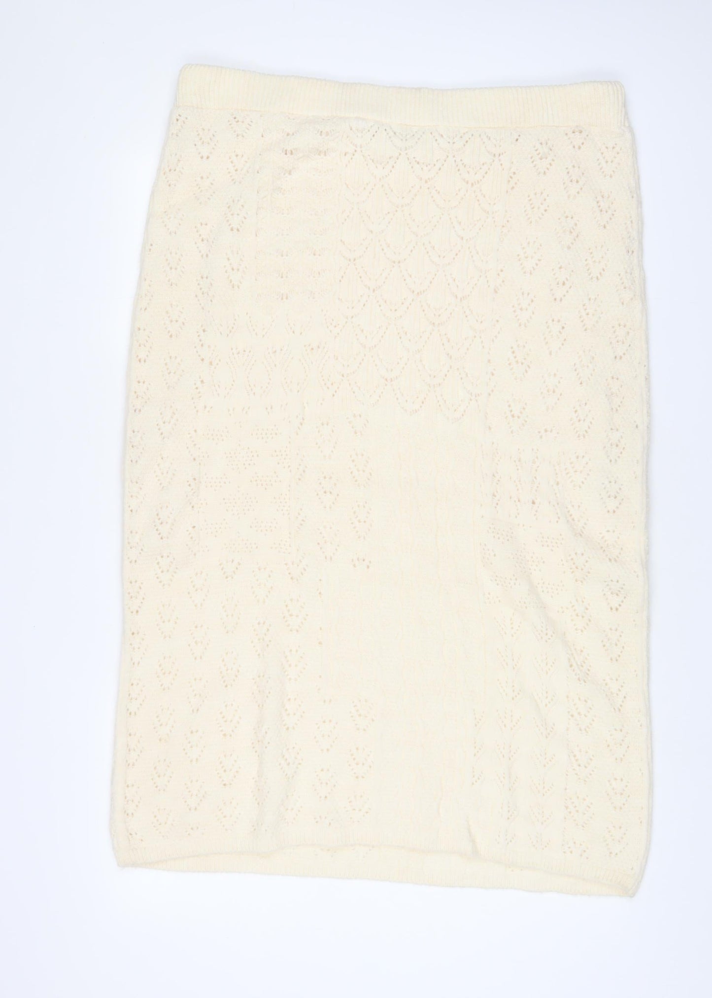 Marks and Spencer Womens Beige Acrylic A-Line Skirt Size XL