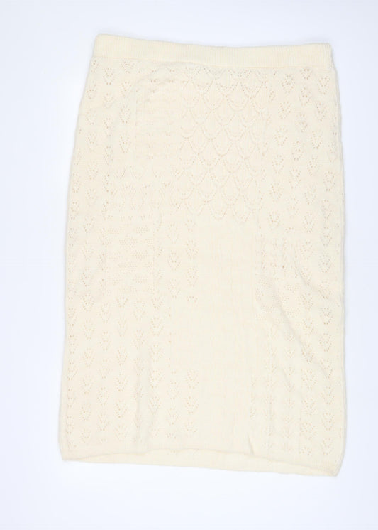 Marks and Spencer Womens Beige Acrylic A-Line Skirt Size XL