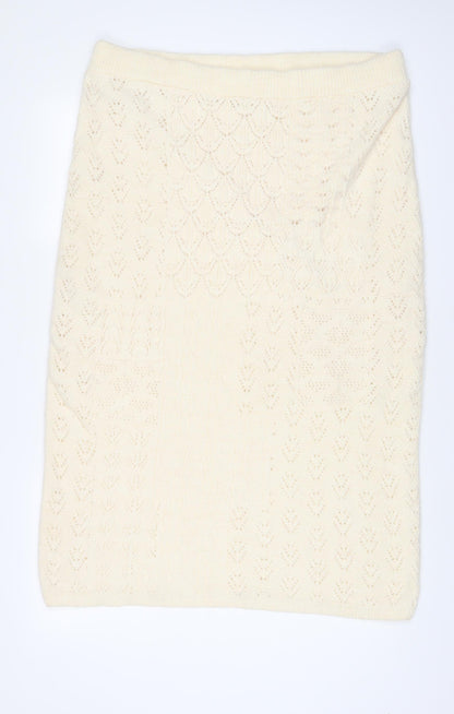 Marks and Spencer Womens Beige Acrylic A-Line Skirt Size XL