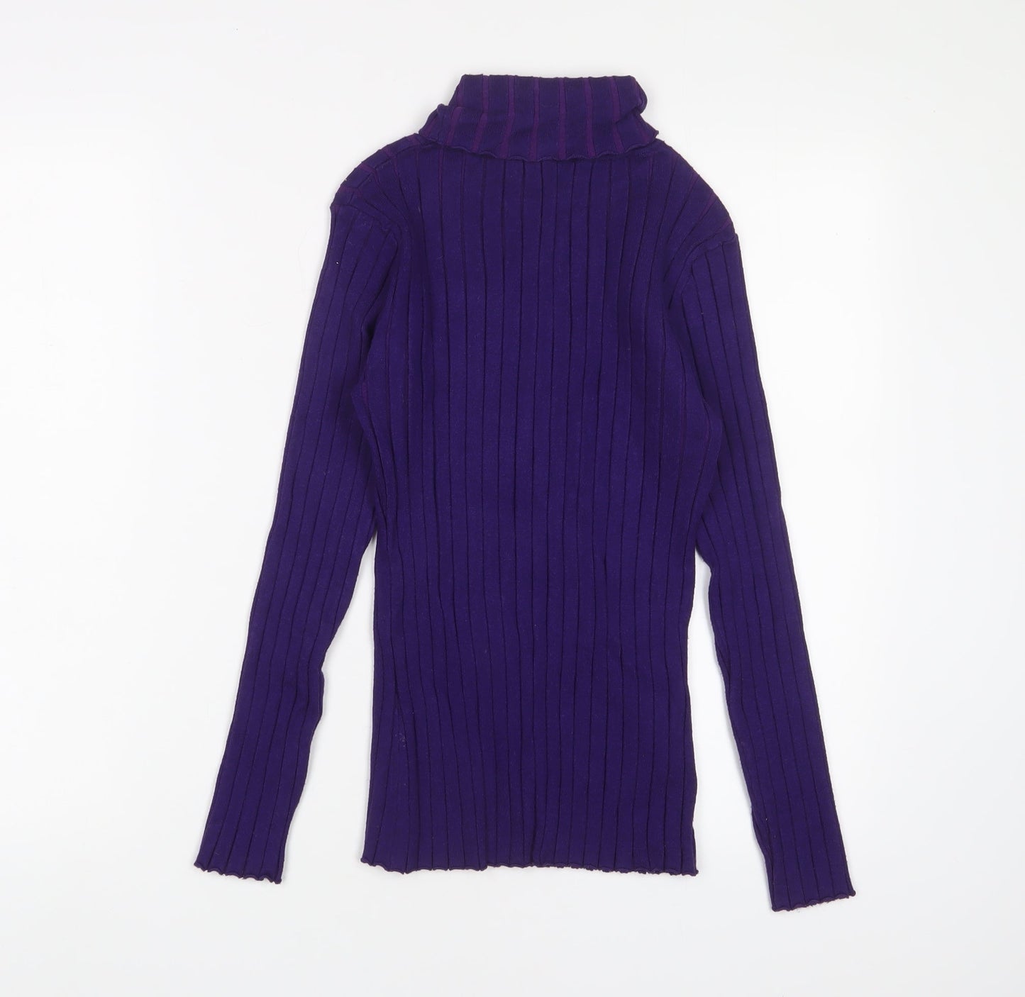 Abollria Womens Purple V-Neck Acrylic Pullover Jumper Size S