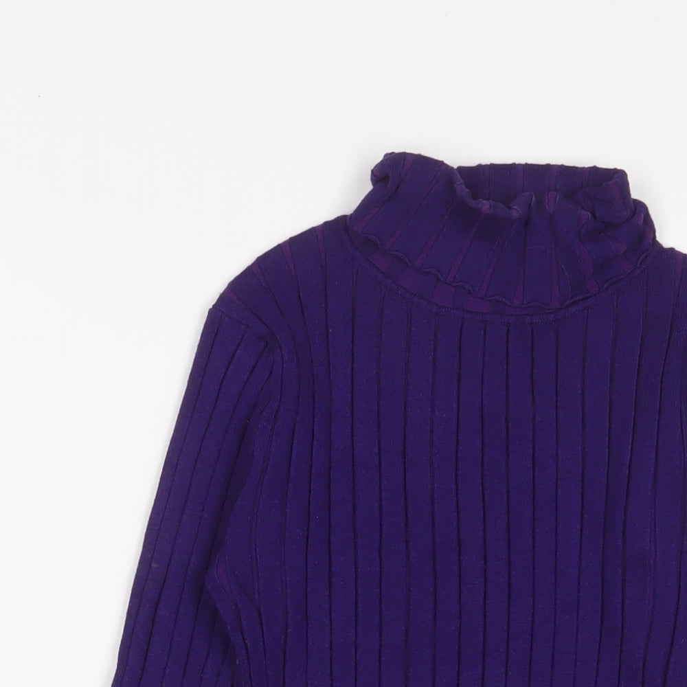 Abollria Womens Purple V-Neck Acrylic Pullover Jumper Size S