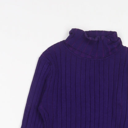 Abollria Womens Purple V-Neck Acrylic Pullover Jumper Size S