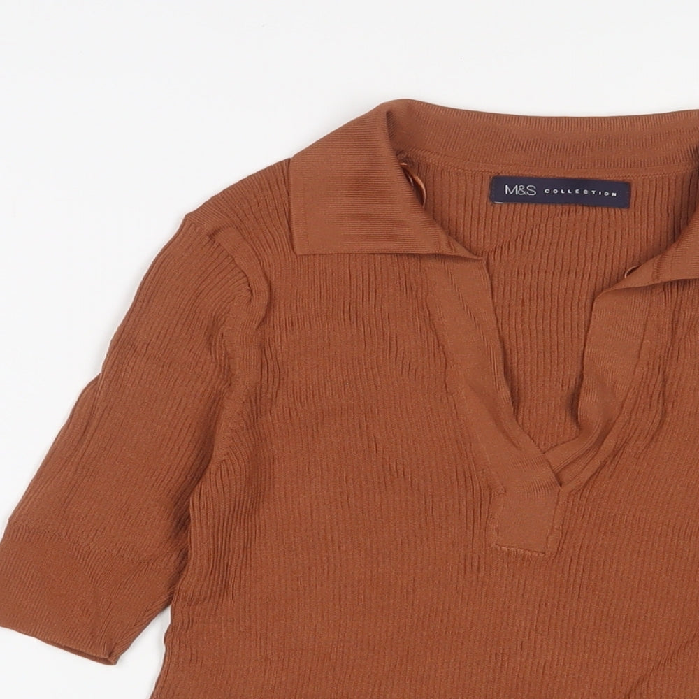 Womens UK Size 8 Marks and Spencer Brown Pullover Jumper