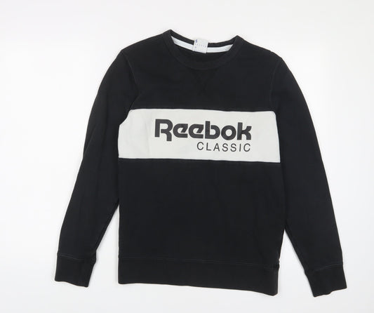 Mens UK Size S Reebok Black Pullover Sweatshirt