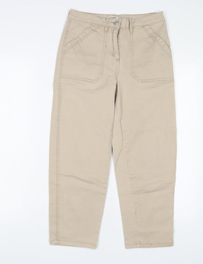 Womens UK Size 8 Papaya Regular Fit Straight Beige Jeans