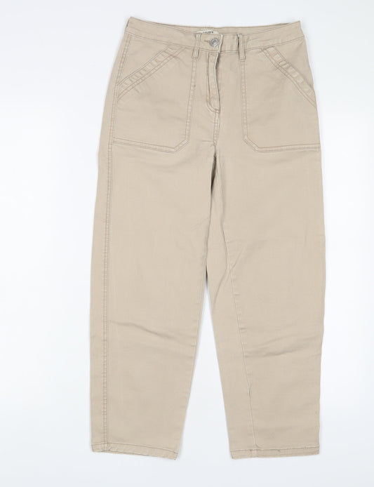 Womens UK Size 8 Papaya Regular Fit Straight Beige Jeans
