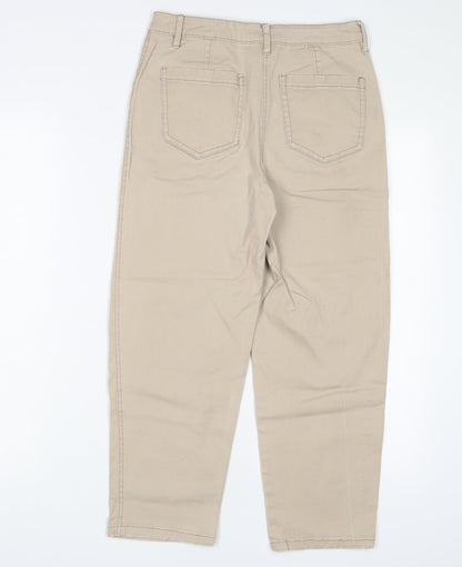 Womens UK Size 8 Papaya Regular Fit Straight Beige Jeans