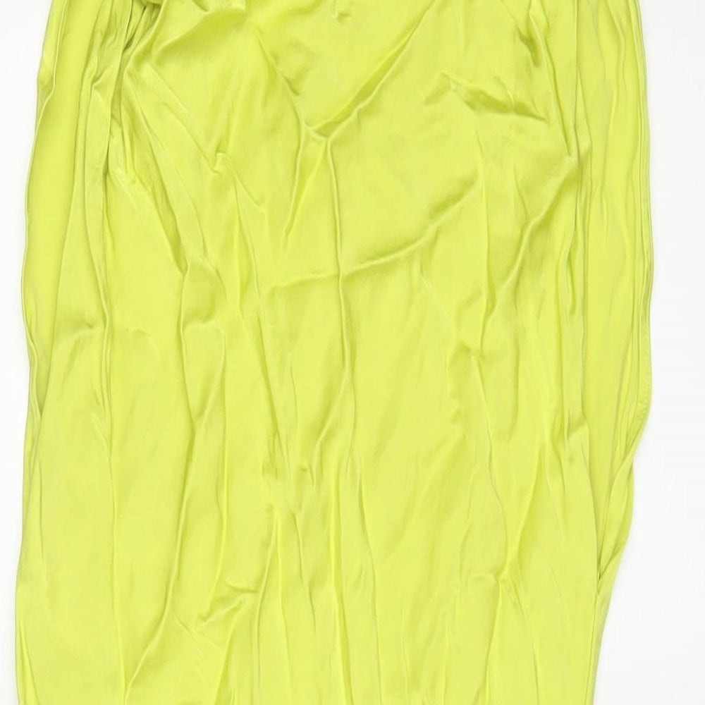 Zara Womens Green Viscose A-Line Size S Crew Neck Pullover