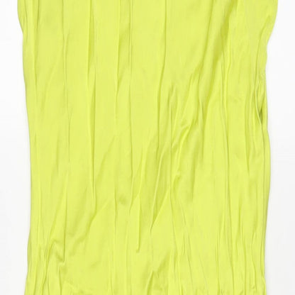 Zara Womens Green Viscose A-Line Size S Crew Neck Pullover