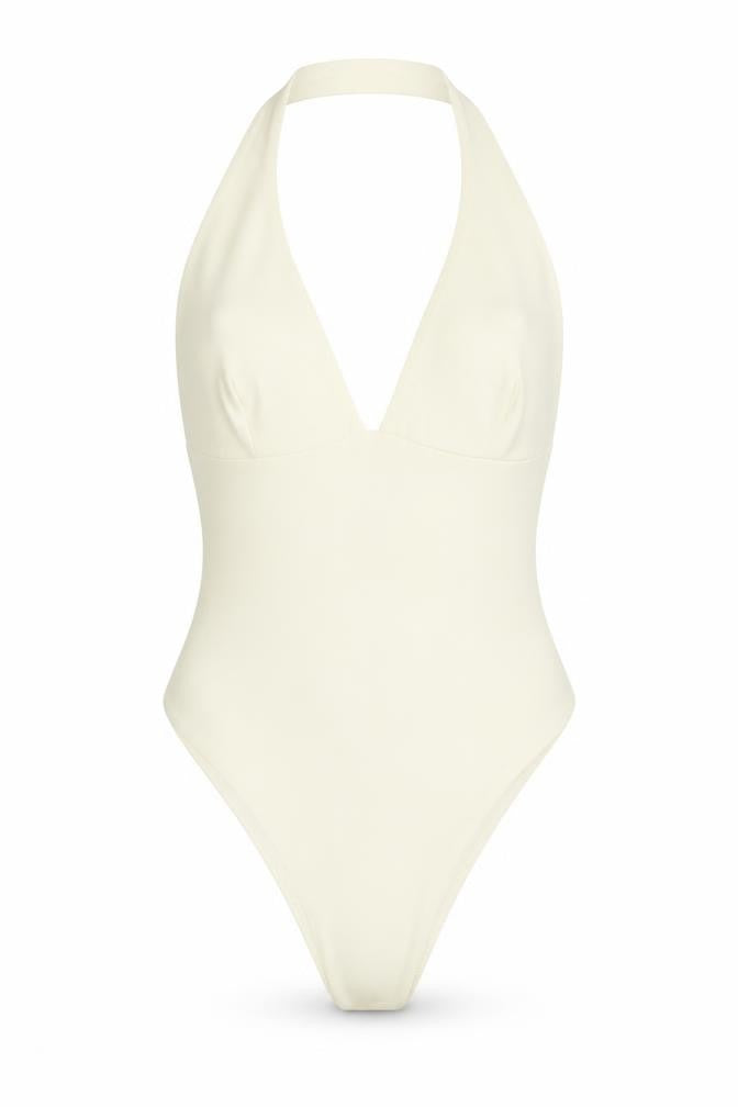 Womens UK Size S Zara One-Piece Beige Bodysuit