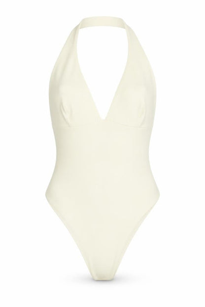 Womens UK Size S Zara One-Piece Beige Bodysuit