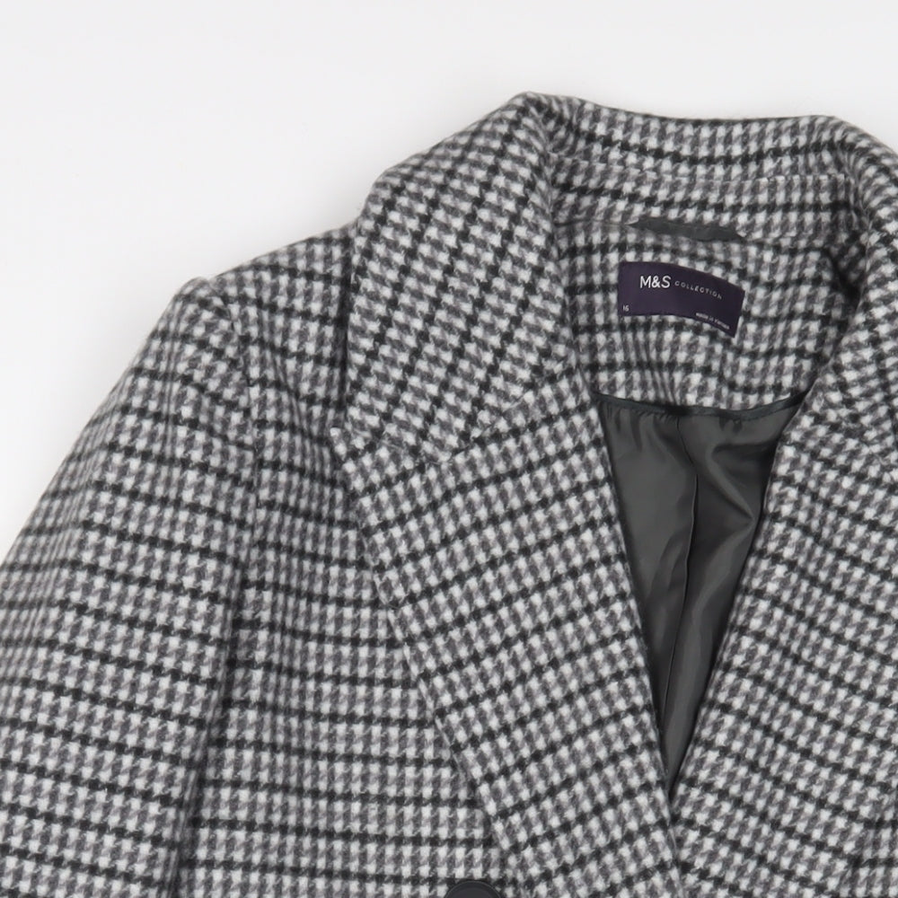 Womens UK Size 16 Marks and Spencer Grey Overcoat