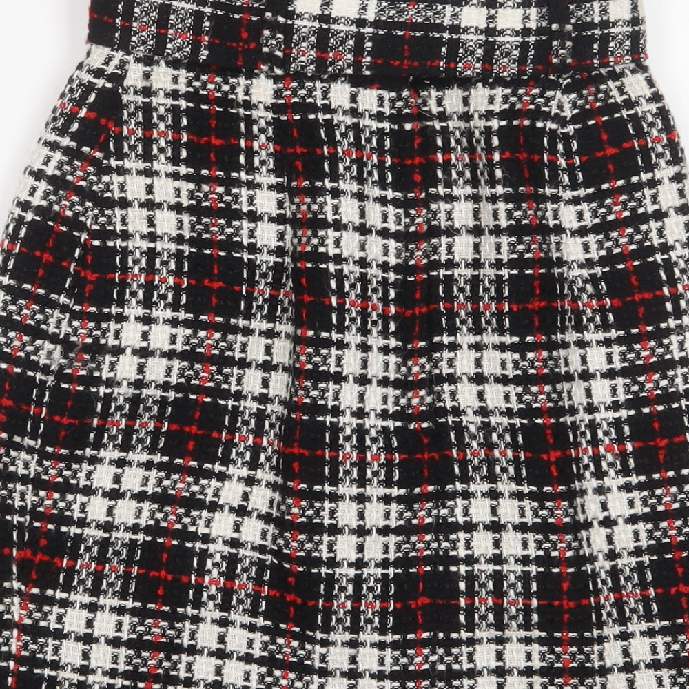 Zygo Womens Red Plaid Acrylic A-Line Skirt Size 10 Zip - Belted