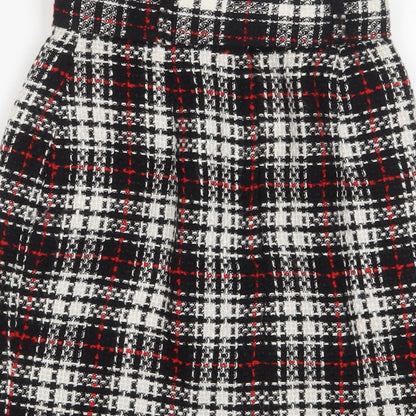 Zygo Womens Red Plaid Acrylic A-Line Skirt Size 10 Zip - Belted