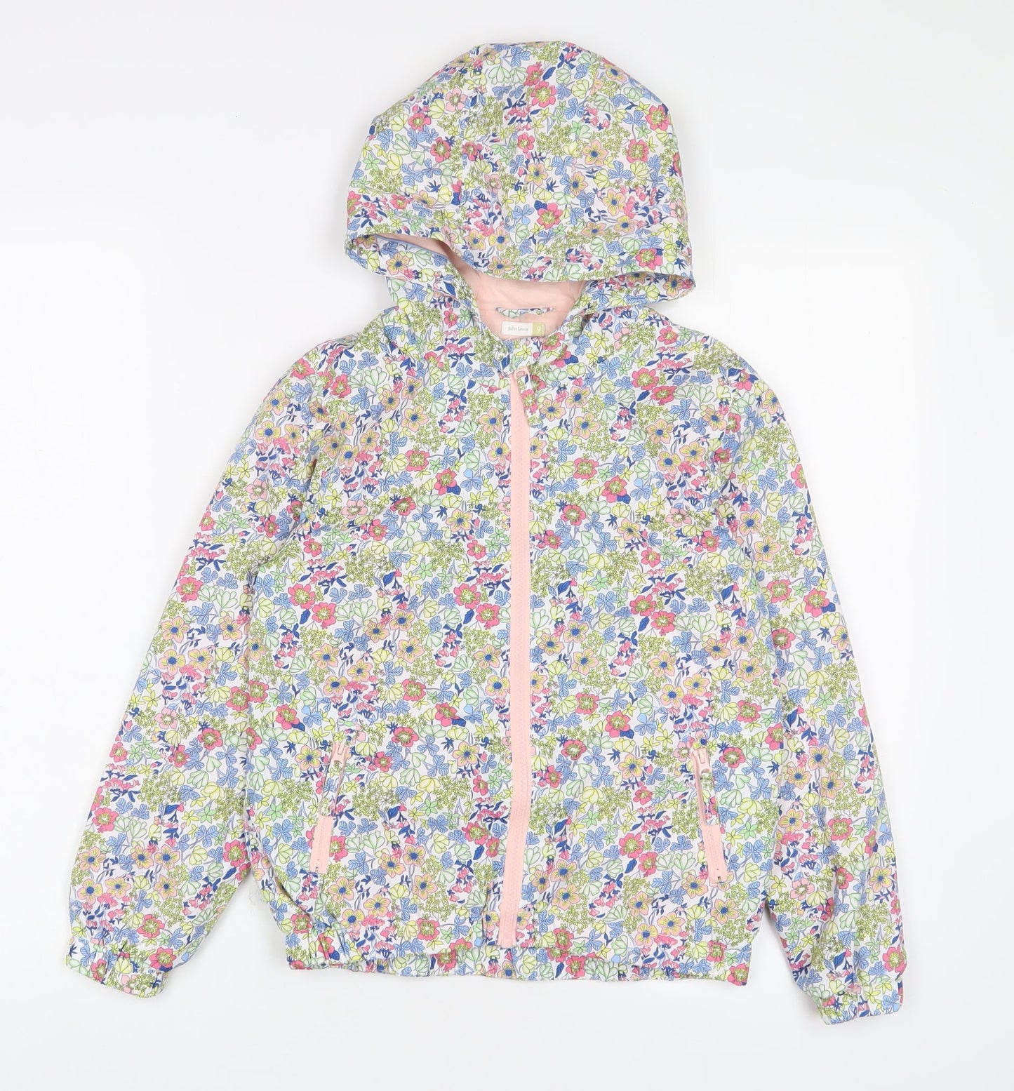 John Lewis Girls Multicoloured Floral Jacket Coat Size 9 Years Zip