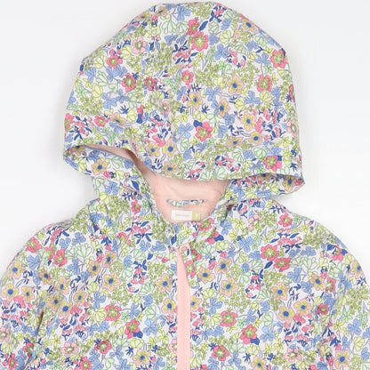 John Lewis Girls Multicoloured Floral Jacket Coat Size 9 Years Zip