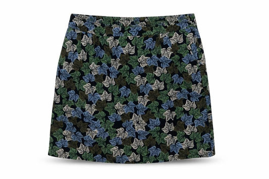 Adelaide Street Womens Multicoloured Geometric Cotton A-Line Skirt Size 10 Zip - Leaf Print
