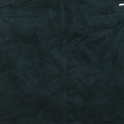 Per Una Womens Green Cotton A-Line Skirt Size 36 in Zip