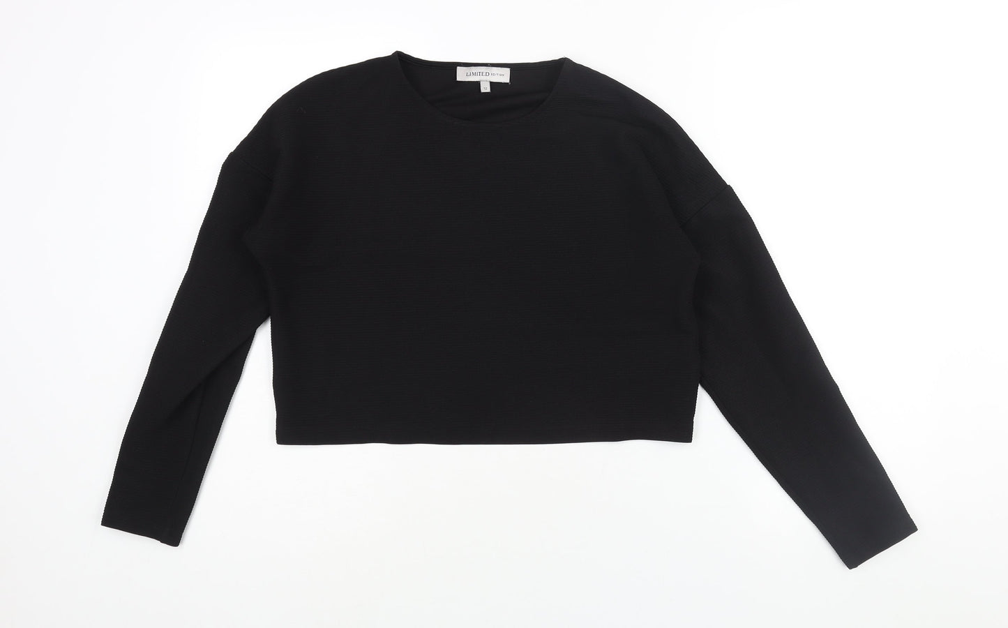 Womens UK Size 12 Limited Edition Black Basic Blouse
