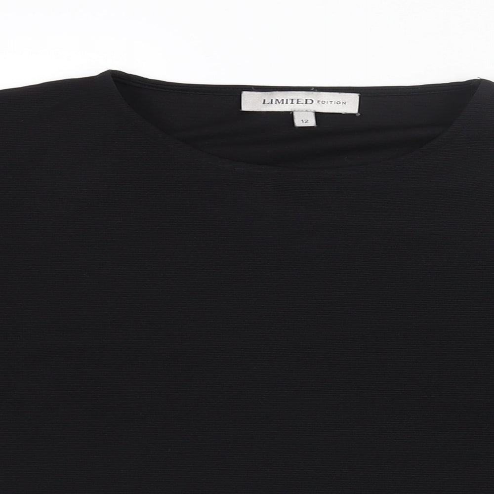 Womens UK Size 12 Limited Edition Black Basic Blouse