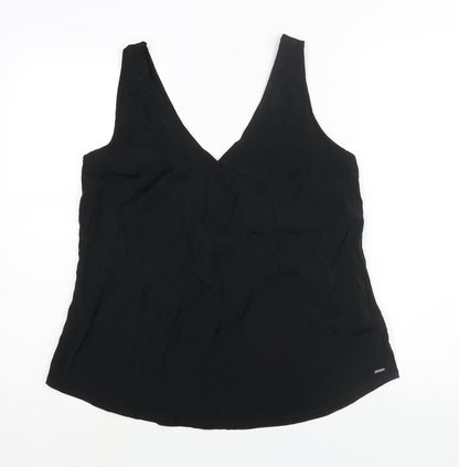 Autograph Womens Black Polyester Camisole Blouse Size 10 V-Neck