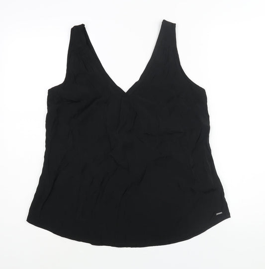 Autograph Womens Black Polyester Camisole Blouse Size 10 V-Neck