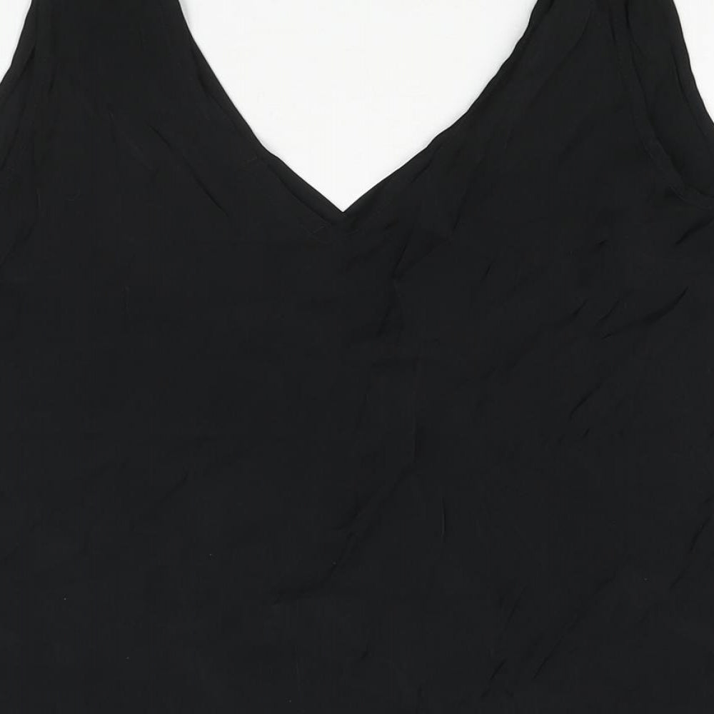 Autograph Womens Black Polyester Camisole Blouse Size 10 V-Neck