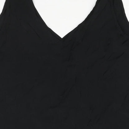 Autograph Womens Black Polyester Camisole Blouse Size 10 V-Neck