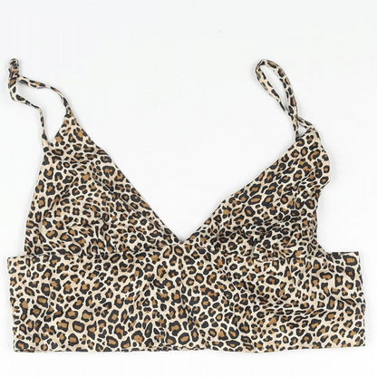 Womens UK Size S Zara Brown Cropped Blouse