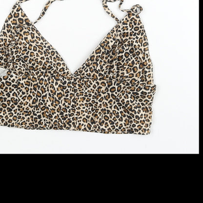 Womens UK Size S Zara Brown Cropped Blouse