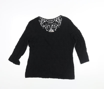 Womens UK Size 12 Per Una Black Basic Blouse