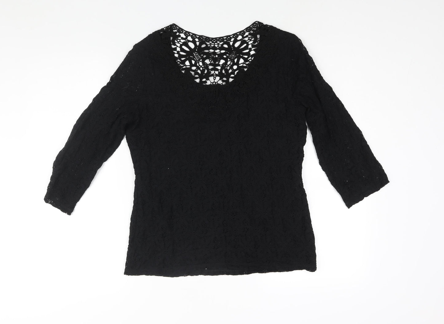 Womens UK Size 12 Per Una Black Basic Blouse