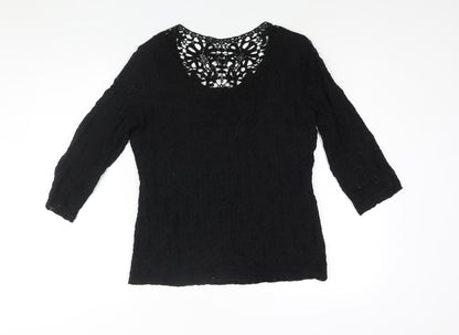 Womens UK Size 12 Per Una Black Basic Blouse