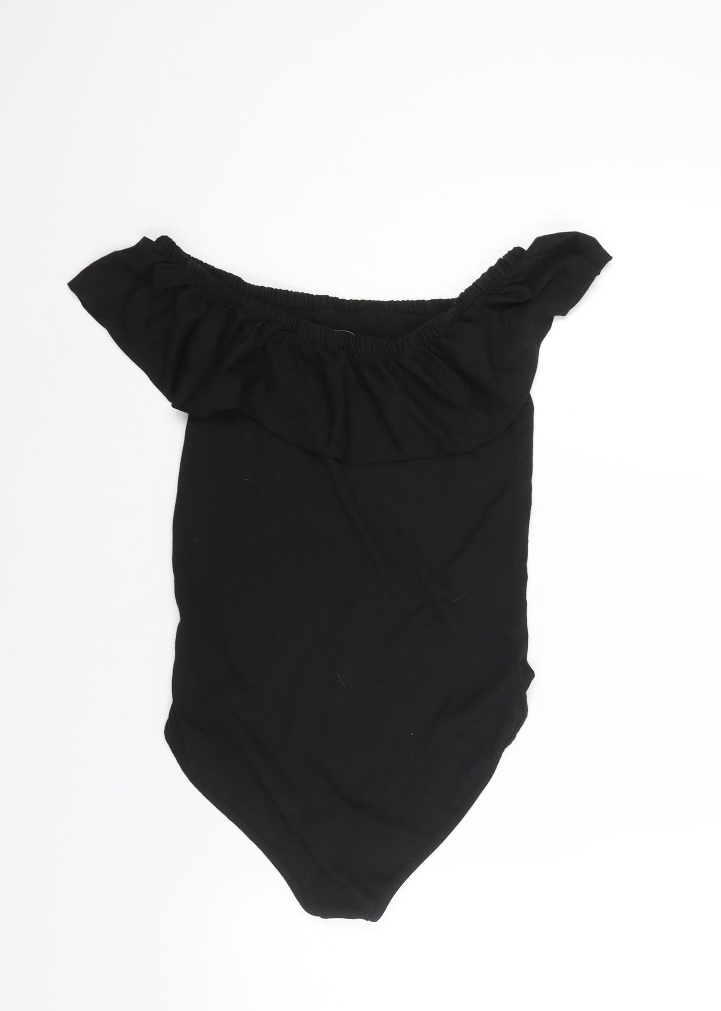 Only Womens Black Viscose Bodysuit One-Piece Size S Snap - Frill