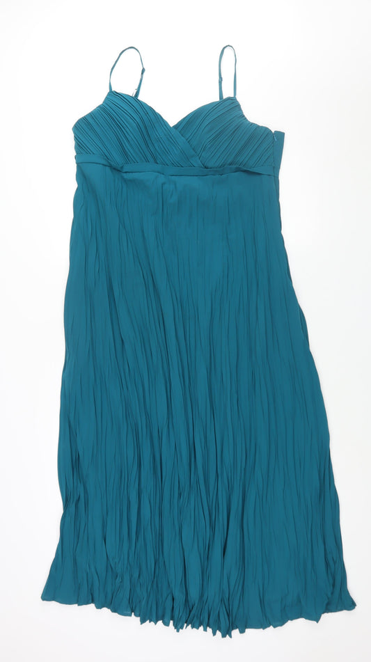 Monsoon Womens Blue Polyester Ball Gown Size 18 Sweetheart Zip