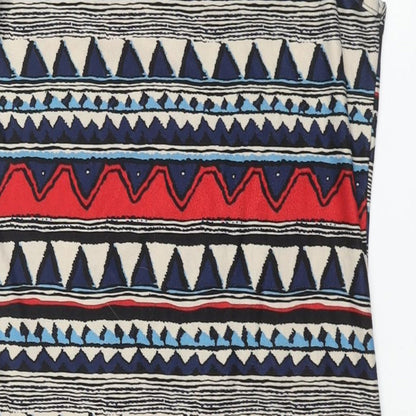 Pussycat London Womens Multicoloured Geometric Polyester Pencil Dress Size 10 Round Neck Pullover