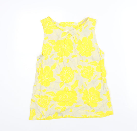 Womens UK Size 10 Warehouse Yellow Camisole Blouse